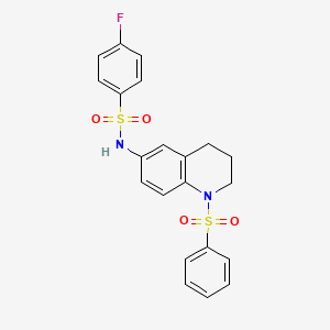 4-fluoro-N-(1-(phenylsulfonyl)-1,2,3,4-tetrahydroquinolin-6-yl)benzenesulfonamide