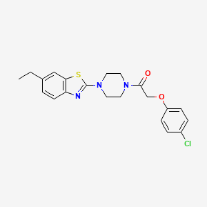 molecular formula C21H22ClN3O2S B2532647 2-(4-Chlorophenoxy)-1-(4-(6-ethylbenzo[d]thiazol-2-yl)piperazin-1-yl)ethanone CAS No. 897468-05-2