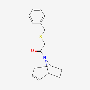 molecular formula C16H19NOS B2532649 2-(benzylthio)-1-((1R,5S)-8-azabicyclo[3.2.1]oct-2-en-8-yl)ethanone CAS No. 1706276-13-2