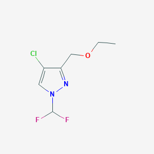molecular formula C7H9ClF2N2O B2532651 4-chloro-1-(difluoromethyl)-3-(ethoxymethyl)-1H-pyrazole CAS No. 1856040-68-0