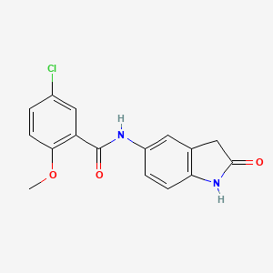 molecular formula C16H13ClN2O3 B2532655 5-氯-2-甲氧基-N-(2-氧代吲哚-5-基)苯甲酰胺 CAS No. 921545-07-5