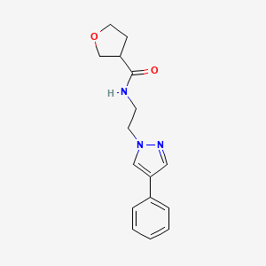 N-(2-(4-phenyl-1H-pyrazol-1-yl)ethyl)tetrahydrofuran-3-carboxamide