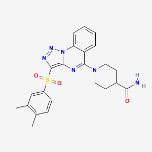 molecular formula C23H24N6O3S B2532677 1-{3-[(3,4-Dimethylphenyl)sulfonyl][1,2,3]triazolo[1,5-a]quinazolin-5-yl}piperidine-4-carboxamide CAS No. 893276-72-7