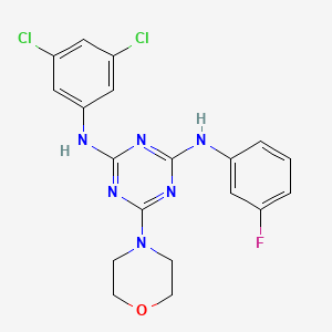 molecular formula C19H17Cl2FN6O B2532678 N2-(3,5-dichlorophenyl)-N4-(3-fluorophenyl)-6-morpholino-1,3,5-triazine-2,4-diamine CAS No. 898648-50-5