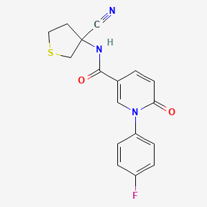 molecular formula C17H14FN3O2S B2532680 N-(3-氰硫烷-3-基)-1-(4-氟苯基)-6-氧代吡啶-3-甲酰胺 CAS No. 1436242-12-4