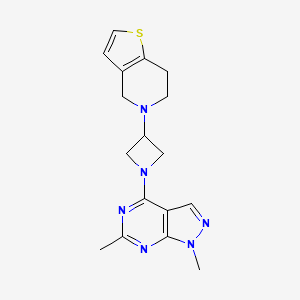 molecular formula C17H20N6S B2532681 5-[1-(1,6-Dimethylpyrazolo[3,4-d]pyrimidin-4-yl)azetidin-3-yl]-6,7-dihydro-4H-thieno[3,2-c]pyridine CAS No. 2380010-96-6