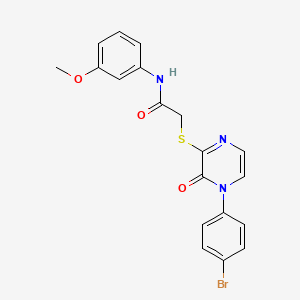 molecular formula C19H16BrN3O3S B2532692 2-((4-(4-bromophenyl)-3-oxo-3,4-dihydropyrazin-2-yl)thio)-N-(3-methoxyphenyl)acetamide CAS No. 900007-43-4