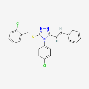 molecular formula C23H17Cl2N3S B2532693 4-(4-氯苯基)-3-[(2-氯苯基)甲基硫代]-5-[(E)-2-苯乙烯基]-1,2,4-三唑 CAS No. 551920-96-8