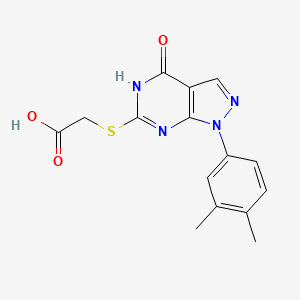 {[1-(3,4-dimethylphenyl)-4-oxo-4,5-dihydro-1H-pyrazolo[3,4-d]pyrimidin-6-yl]thio}acetic acid