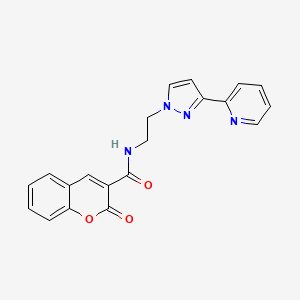 2-oxo-N-(2-(3-(pyridin-2-yl)-1H-pyrazol-1-yl)ethyl)-2H-chromene-3-carboxamide
