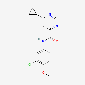 molecular formula C15H14ClN3O2 B2532705 N-(3-Chloro-4-methoxyphenyl)-6-cyclopropylpyrimidine-4-carboxamide CAS No. 2415518-87-3