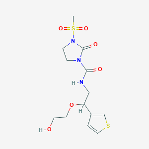 molecular formula C13H19N3O6S2 B2532711 N-(2-(2-hydroxyethoxy)-2-(thiophen-3-yl)ethyl)-3-(methylsulfonyl)-2-oxoimidazolidine-1-carboxamide CAS No. 2034366-39-5