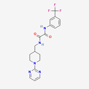 molecular formula C19H20F3N5O2 B2532712 N1-((1-(pyrimidin-2-yl)piperidin-4-yl)methyl)-N2-(3-(trifluoromethyl)phenyl)oxalamide CAS No. 1234809-14-3