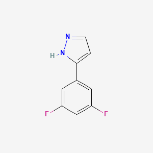 molecular formula C9H6F2N2 B2532717 3-(3,5-Difluorophenyl)-1H-pyrazole CAS No. 154258-58-9