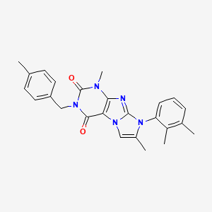 molecular formula C25H25N5O2 B2532718 8-(2,3-dimethylphenyl)-1,7-dimethyl-3-(4-methylbenzyl)-1H-imidazo[2,1-f]purine-2,4(3H,8H)-dione CAS No. 899726-68-2