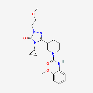 3-(4-cyclopropyl-1-(2-methoxyethyl)-5-oxo-4,5-dihydro-1H-1,2,4-triazol-3-yl)-N-(2-methoxyphenyl)piperidine-1-carboxamide