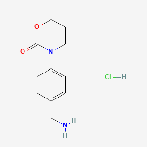 molecular formula C11H15ClN2O2 B2532725 3-[4-(Aminomethyl)phenyl]-1,3-oxazinan-2-one hydrochloride CAS No. 2031258-49-6