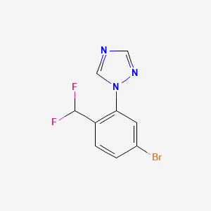 molecular formula C9H6BrF2N3 B2532728 1-[5-Bromo-2-(difluoromethyl)phenyl]-1,2,4-triazole CAS No. 2248296-57-1