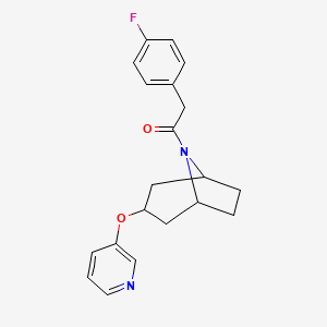 2-(4-fluorophenyl)-1-((1R,5S)-3-(pyridin-3-yloxy)-8-azabicyclo[3.2.1]octan-8-yl)ethanone