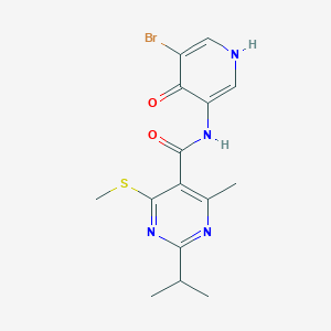 N-(5-bromo-4-hydroxypyridin-3-yl)-4-methyl-6-(methylsulfanyl)-2-(propan-2-yl)pyrimidine-5-carboxamide