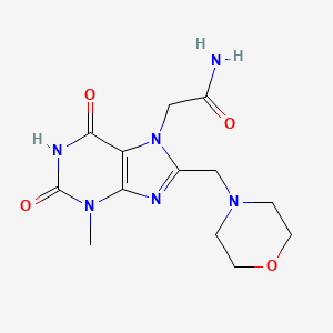 2-[3-Methyl-8-(morpholin-4-ylmethyl)-2,6-dioxo-1,3,7-trihydropurin-7-yl]acetam ide