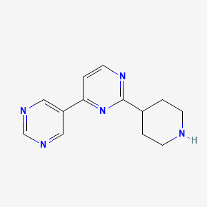 molecular formula C13H15N5 B2532750 2-(Piperidin-4-yl)-4-(pyrimidin-5-yl)pyrimidine CAS No. 2059936-51-3