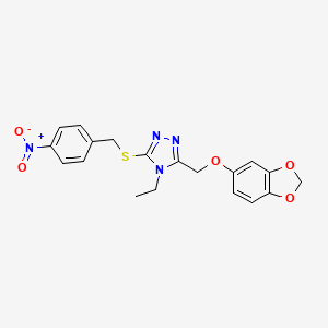 3-((benzo[d][1,3]dioxol-5-yloxy)methyl)-4-ethyl-5-((4-nitrobenzyl)thio)-4H-1,2,4-triazole