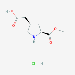 2-[(3R,5S)-5-Methoxycarbonylpyrrolidin-3-yl]acetic acid;hydrochloride