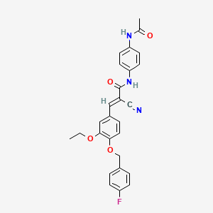 (E)-N-(4-acetamidophenyl)-2-cyano-3-[3-ethoxy-4-[(4-fluorophenyl)methoxy]phenyl]prop-2-enamide
