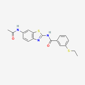 N-(6-acetamidobenzo[d]thiazol-2-yl)-3-(ethylthio)benzamide