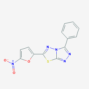 molecular formula C13H7N5O3S B253278 6-(5-Nitro-2-furyl)-3-phenyl[1,2,4]triazolo[3,4-b][1,3,4]thiadiazole 