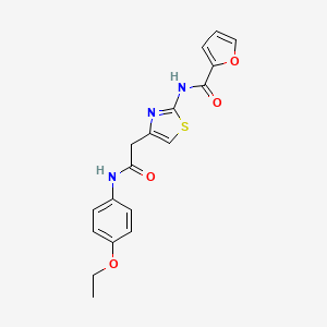 molecular formula C18H17N3O4S B2532796 N-(4-(2-((4-ethoxyphenyl)amino)-2-oxoethyl)thiazol-2-yl)furan-2-carboxamide CAS No. 923179-03-7