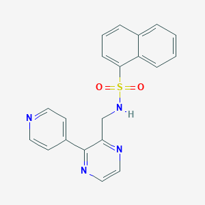 molecular formula C20H16N4O2S B2532797 N-{[3-(吡啶-4-基)吡嗪-2-基]甲基}萘-1-磺酰胺 CAS No. 2097929-50-3