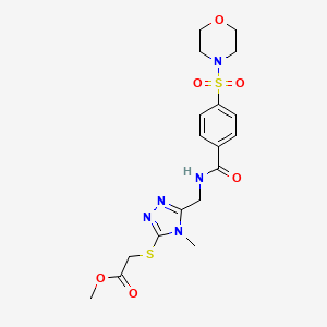 molecular formula C18H23N5O6S2 B2532801 methyl 2-((4-methyl-5-((4-(morpholinosulfonyl)benzamido)methyl)-4H-1,2,4-triazol-3-yl)thio)acetate CAS No. 689751-99-3