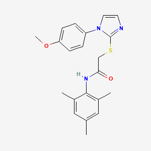 molecular formula C21H23N3O2S B2532803 N-mesityl-2-((1-(4-methoxyphenyl)-1H-imidazol-2-yl)thio)acetamide CAS No. 688336-20-1