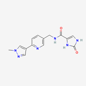 N-((6-(1-methyl-1H-pyrazol-4-yl)pyridin-3-yl)methyl)-2-oxo-2,3-dihydro-1H-imidazole-4-carboxamide
