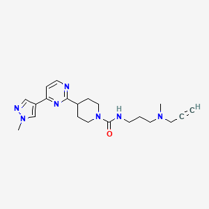 N-[3-[Methyl(prop-2-ynyl)amino]propyl]-4-[4-(1-methylpyrazol-4-yl)pyrimidin-2-yl]piperidine-1-carboxamide