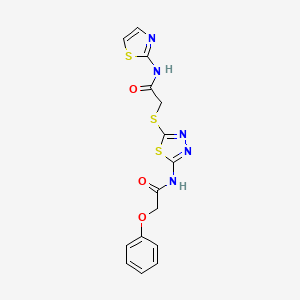 N-(5-((2-oxo-2-(thiazol-2-ylamino)ethyl)thio)-1,3,4-thiadiazol-2-yl)-2-phenoxyacetamide