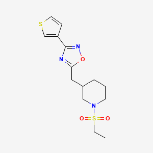 5-((1-(Ethylsulfonyl)piperidin-3-yl)methyl)-3-(thiophen-3-yl)-1,2,4-oxadiazole