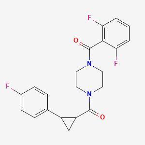 molecular formula C21H19F3N2O2 B2532838 (4-(2,6-二氟苯甲酰基)哌嗪-1-基)(2-(4-氟苯基)环丙基)甲苯酮 CAS No. 1210156-66-3