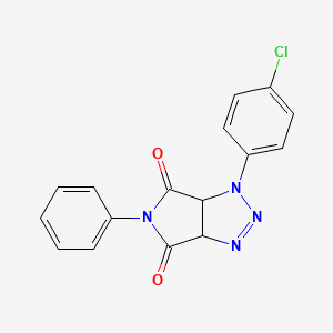 molecular formula C16H11ClN4O2 B2532839 1-(4-chlorophenyl)-5-phenyl-3a,6a-dihydropyrrolo[3,4-d][1,2,3]triazole-4,6(1H,5H)-dione CAS No. 173482-45-6
