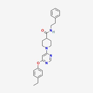 molecular formula C26H30N4O2 B2532842 1-[6-(4-ethylphenoxy)pyrimidin-4-yl]-N-(2-phenylethyl)piperidine-4-carboxamide CAS No. 1116045-29-4
