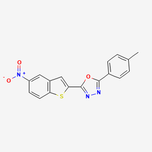 2-(4-Methylphenyl)-5-(5-nitro-1-benzothiophen-2-yl)-1,3,4-oxadiazole