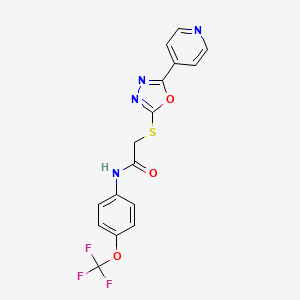 2-[(5-pyridin-4-yl-1,3,4-oxadiazol-2-yl)sulfanyl]-N-[4-(trifluoromethoxy)phenyl]acetamide