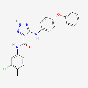 molecular formula C22H18ClN5O2 B2532869 N-(3-chloro-4-methylphenyl)-5-[(4-phenoxyphenyl)amino]-1H-1,2,3-triazole-4-carboxamide CAS No. 1260987-39-0