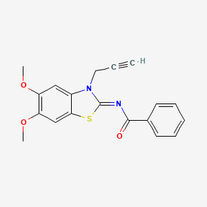 N-(5,6-dimethoxy-3-prop-2-ynyl-1,3-benzothiazol-2-ylidene)benzamide