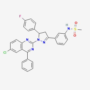 N-(3-(1-(6-chloro-4-phenylquinazolin-2-yl)-5-(4-fluorophenyl)-4,5-dihydro-1H-pyrazol-3-yl)phenyl)methanesulfonamide