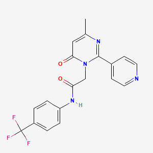 molecular formula C19H15F3N4O2 B2532872 2-(4-甲基-6-氧代-2-(吡啶-4-基)嘧啶-1(6H)-基)-N-(4-(三氟甲基)苯基)乙酰胺 CAS No. 1421459-82-6