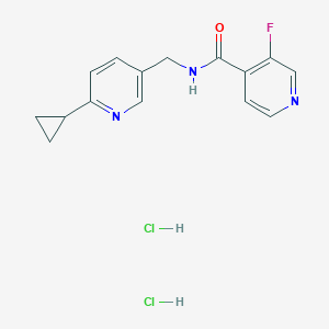 molecular formula C15H16Cl2FN3O B2532875 N-[(6-Cyclopropylpyridin-3-yl)methyl]-3-fluoropyridine-4-carboxamide;dihydrochloride CAS No. 2319807-12-8