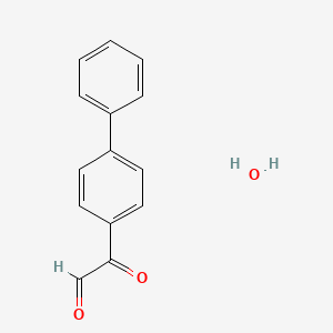 molecular formula C14H12O3 B2532883 2-([1,1'-Biphenyl]-4-yl)-2-oxoacetaldehyde hydrate CAS No. 1145-04-6; 857368-92-4